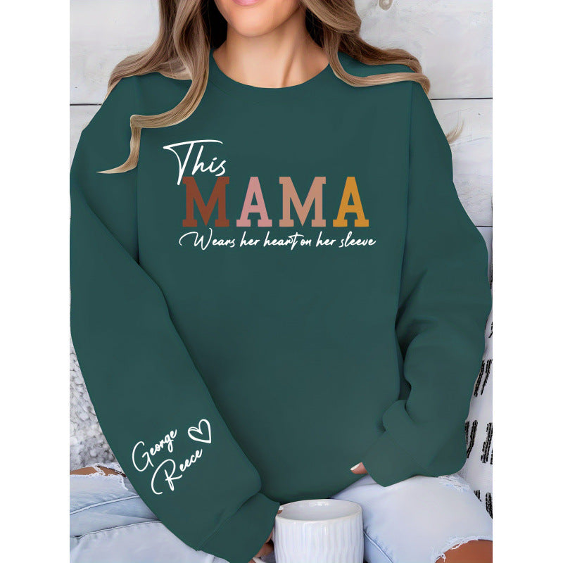 Dame sweatshirt med inspirerende mamma trykk og komfortabel passform Skjora