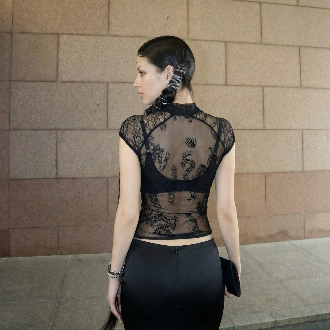 Dame elegant spissbluse med diskré accenter Skjora