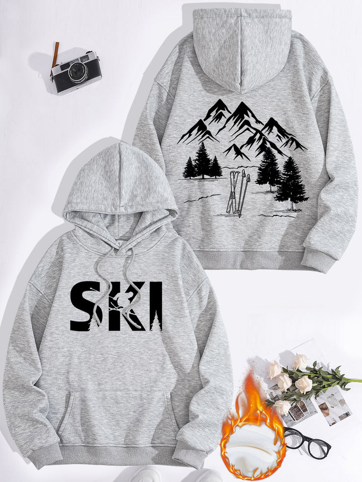 Dame hettegenser med kunstnerisk ski-design og komfortabel passform Skjora