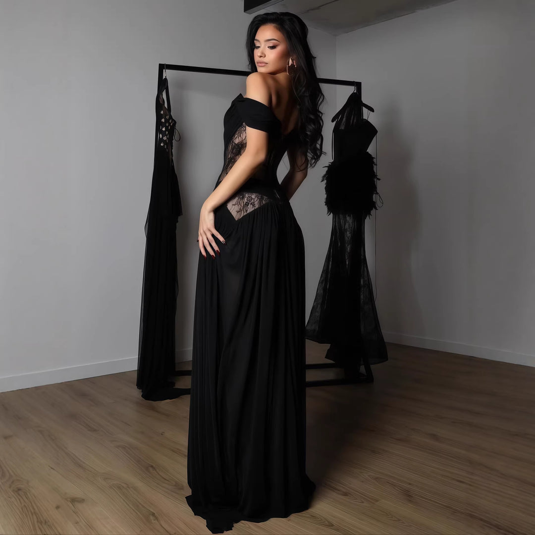 Damer Elegant blondekjole med dyp splitt og uten stropper design Skjora