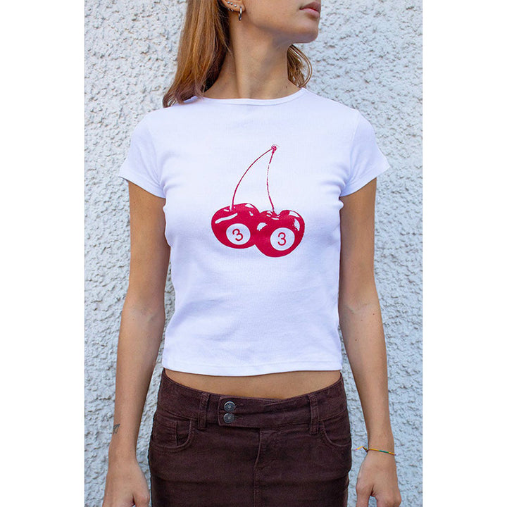 Dame ermeløs camisole med fruktig motiv Skjora