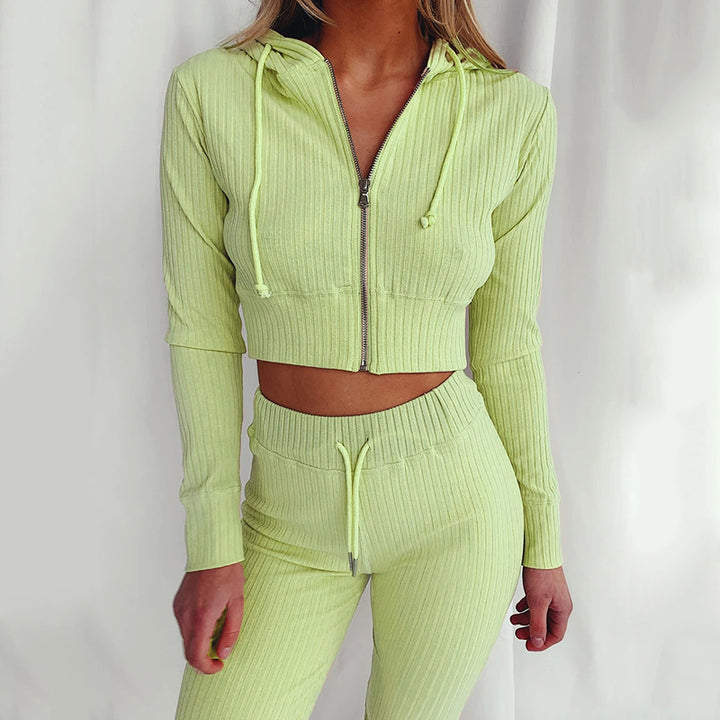 Damer Sporty Crop Top og Skjora Leggings