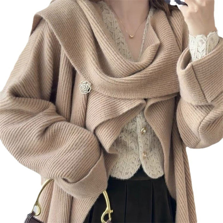 Kvinners casual oversized strikket genser med asymmetrisk snitt og mykt materiale Skjora