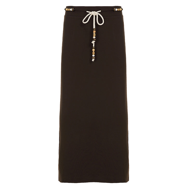 Dame Lengre Jersey-skirt med justerbar midje og lekne detaljer Skjora