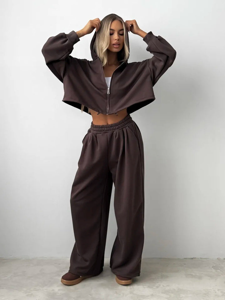 Dame hoodie treningsdrakt i urban stil med ledig passform Skjora