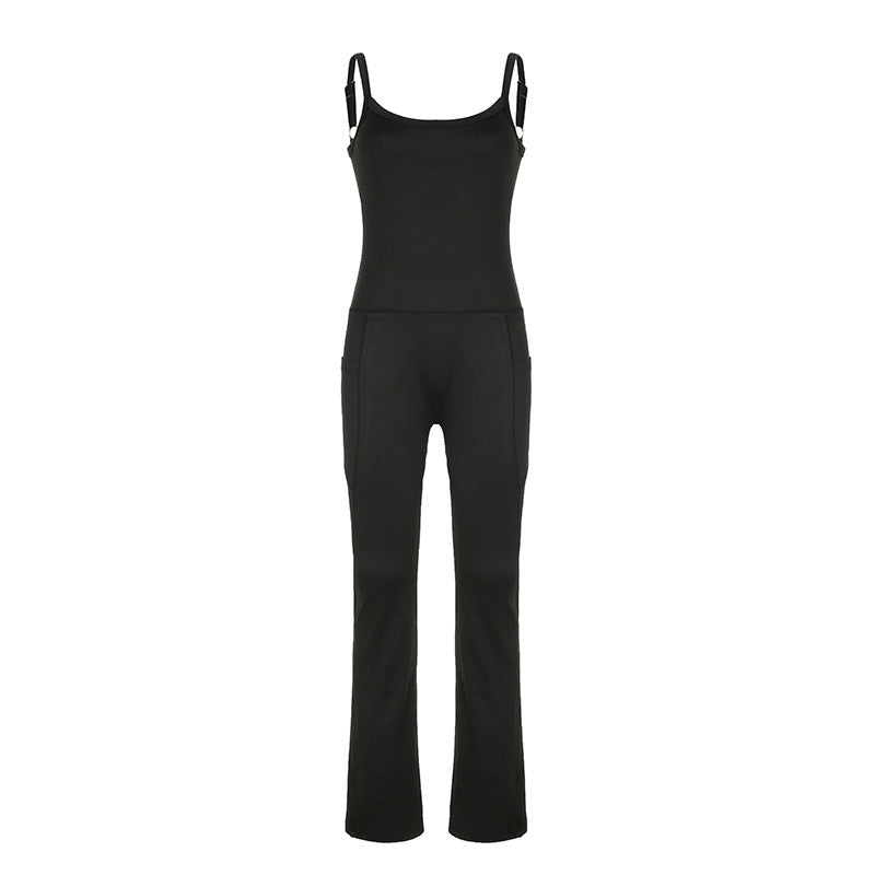 Dame Elegant jumpsuit med stropløs overdelen og praktiske lommer Skjora
