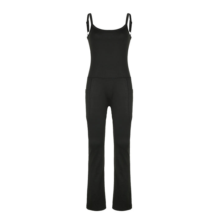 Dame Elegant jumpsuit med stropløs overdelen og praktiske lommer Skjora