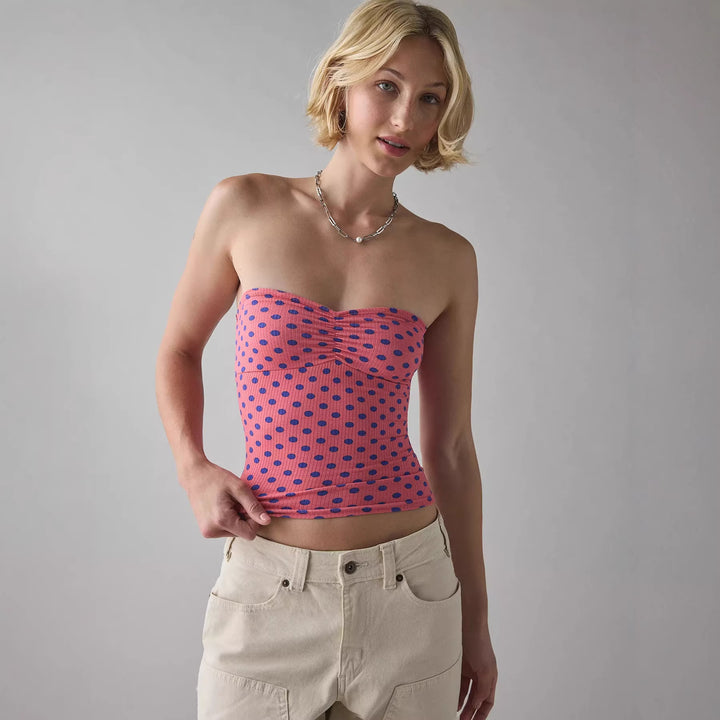 Dame Bandeau-top med raffinerte striper Skjora