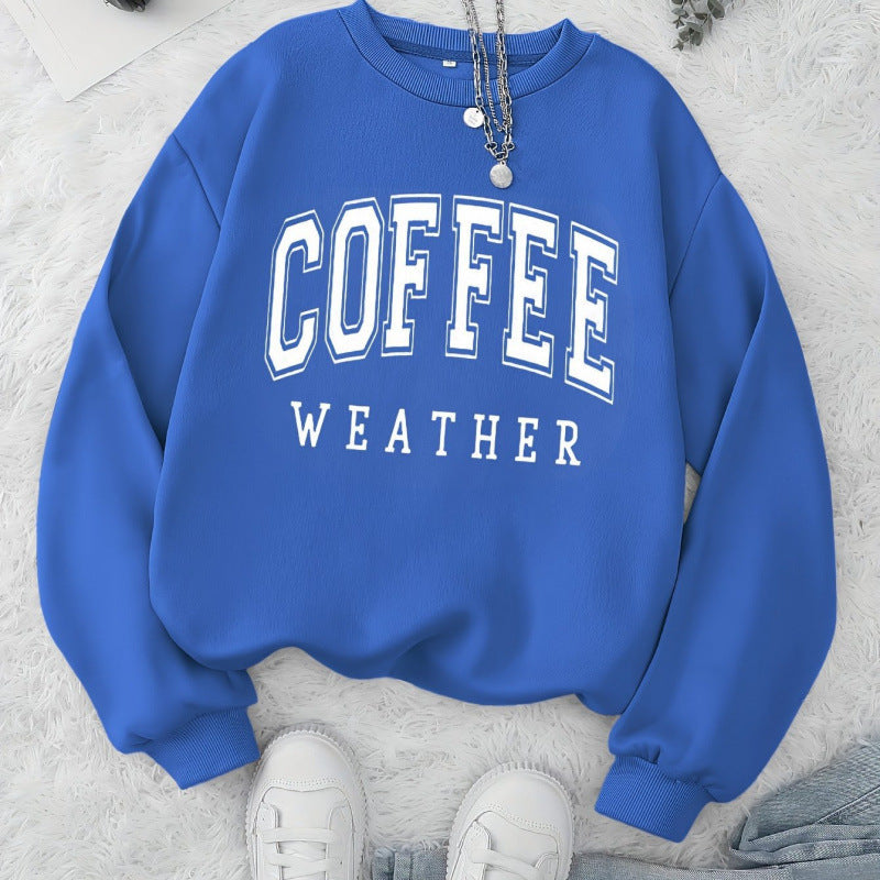 Dame sweatshirt med moderne Coffee Weather trykk Skjora