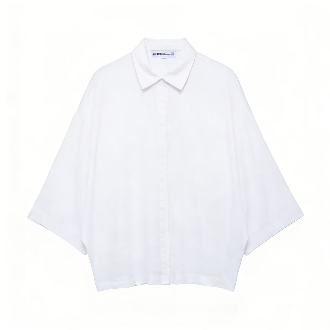 Damer Oversize Skjortebluse laget av mykt, pustende materiale Skjora