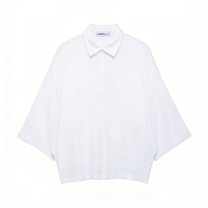 Damer Oversize Skjortebluse laget av mykt, pustende materiale Skjora