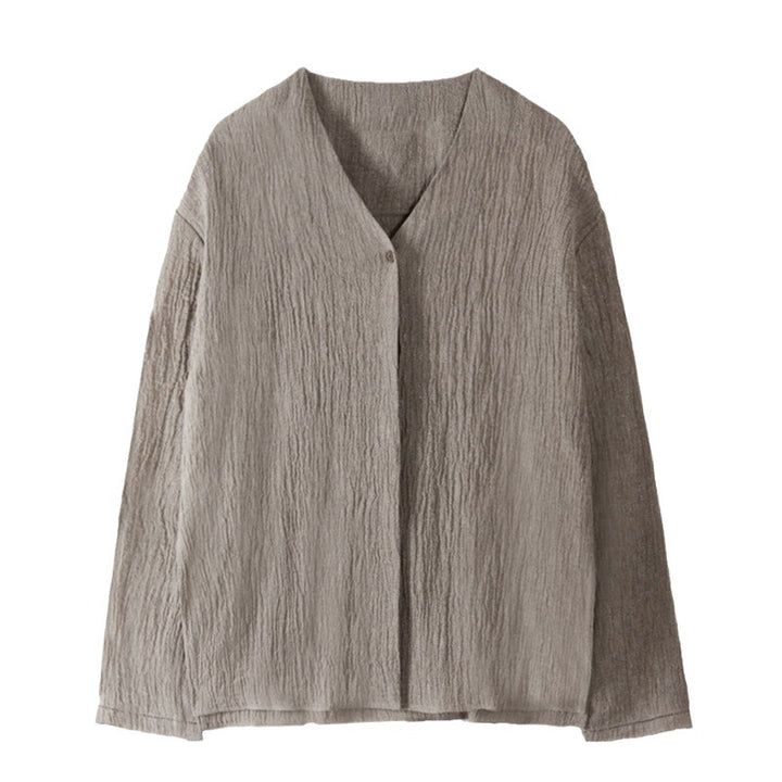 Dame Elegant og avslappet lin blazer uten forclosure Skjora