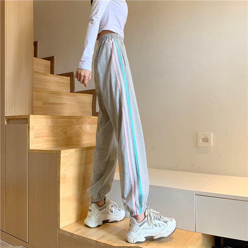 Dame sporty joggebukser med stilige sideninsert Skjora