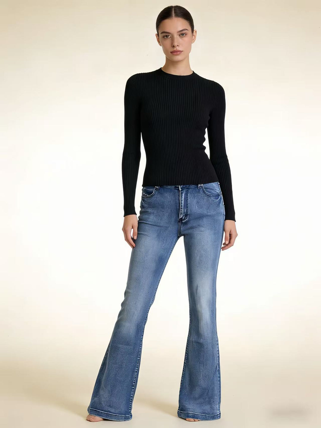 Damer elegant cropped topp med pufferm og vintage broderi Skjora