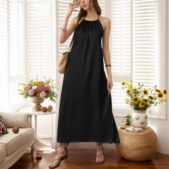 Dame Maxi-kjole med elegant halteredning Skjora