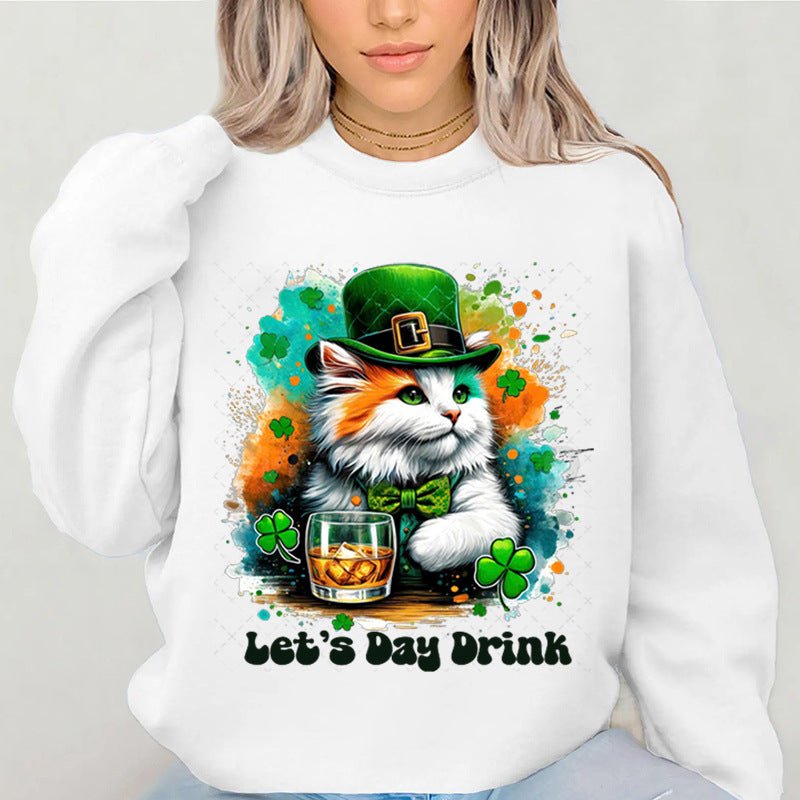 Kvinnegenser med morsomt katte design og inspirerende tekst Skjora
