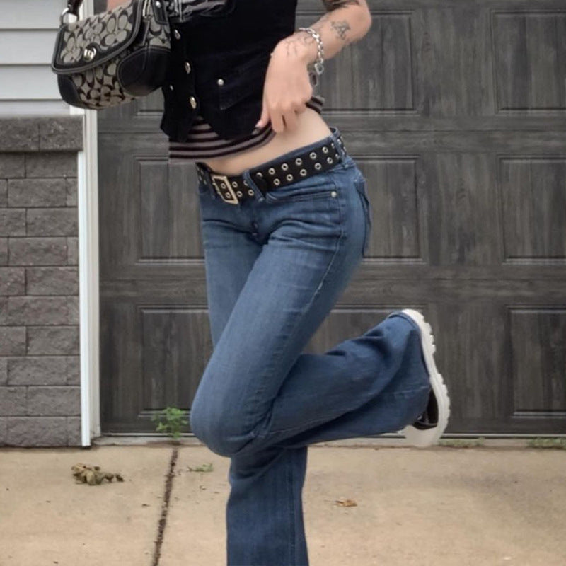 Dame Bootcut Jeans med leken frynsebesetning Skjora