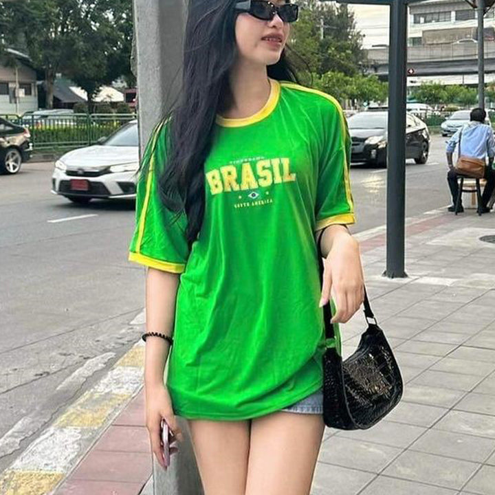 Damer sporty T-skjorte med avslappet London-print Skjora