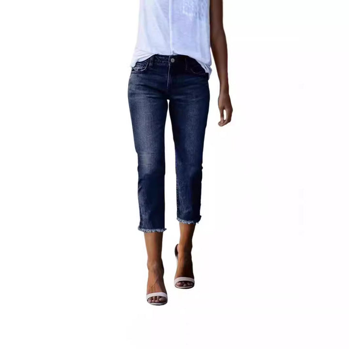 Dame tidløse jeans i moderne snitt med cropped bein Skjora