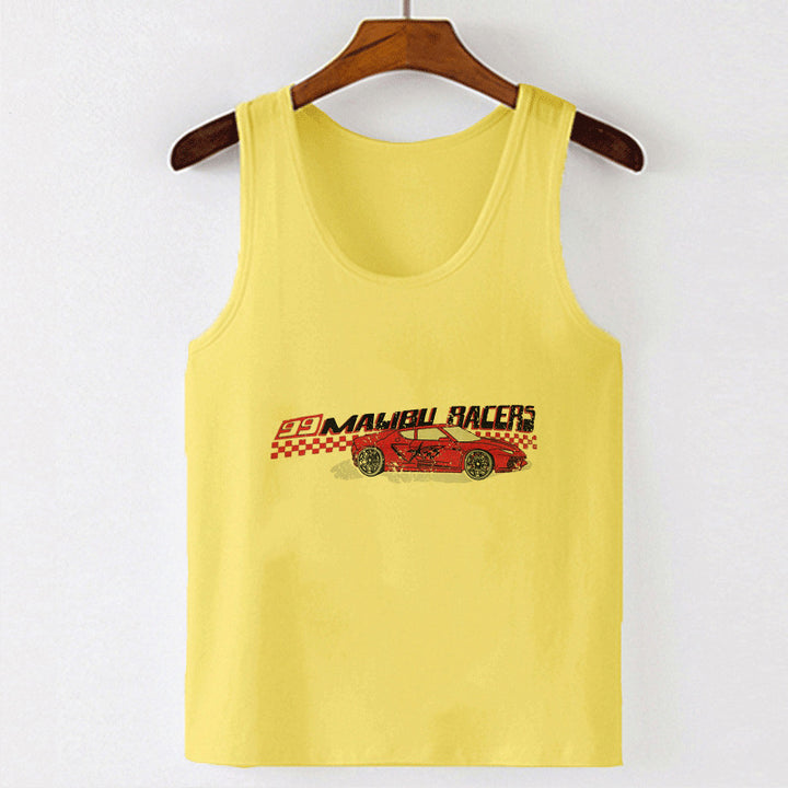 Dame cropped T-skjorte med retro racingbil-motiv Skjora