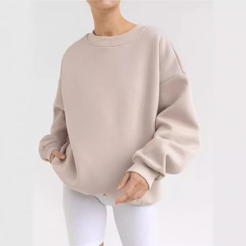 Damens casual sweatshirt med brede skuldre og myk foring Skjora