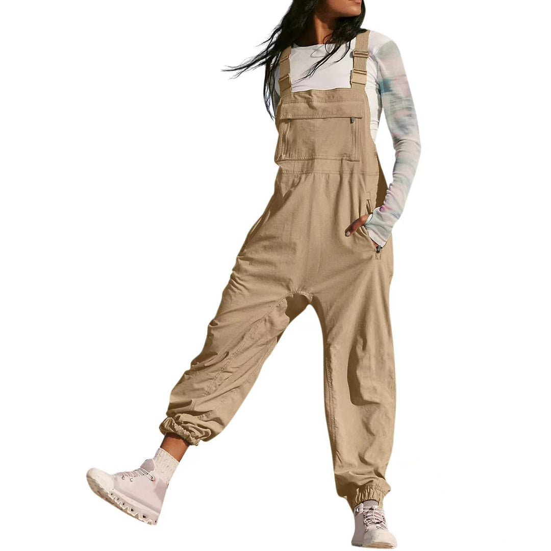 Dame Løs Jumpsuit med praktiske lommer og elastisk kant Skjora
