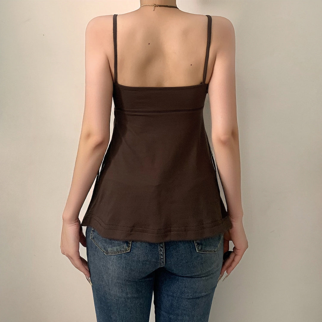 Dame bustier topp med elegante spisse detaljer og løs fallende passform Skjora
