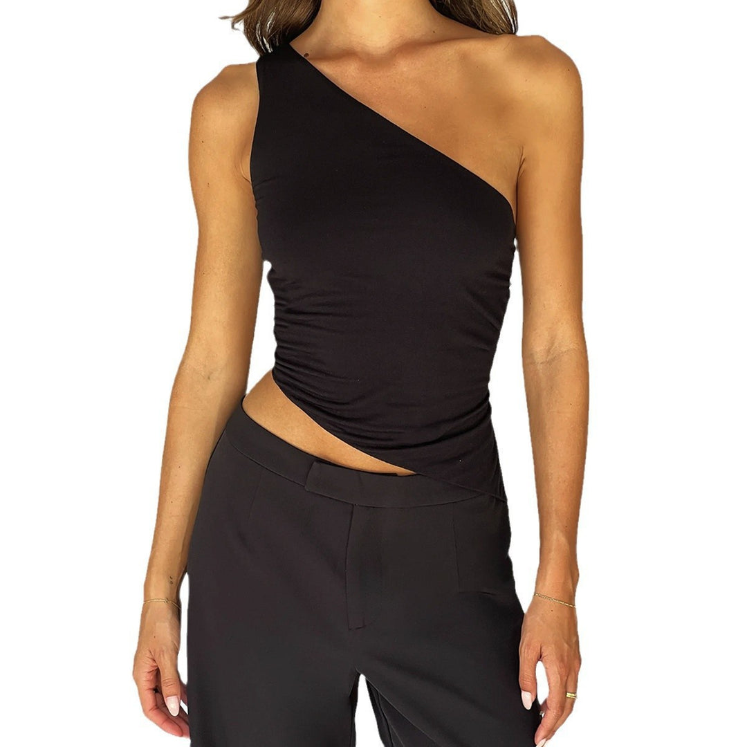 Women's Asymmetric Ruched Skirt Top