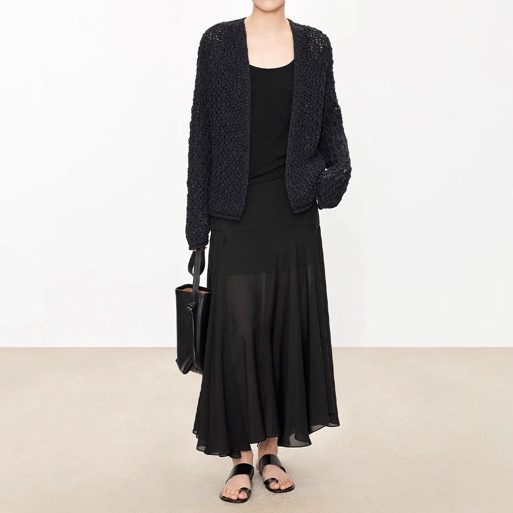Dame elegant Maxiskjørt med asymmetrisk snitt Skjora