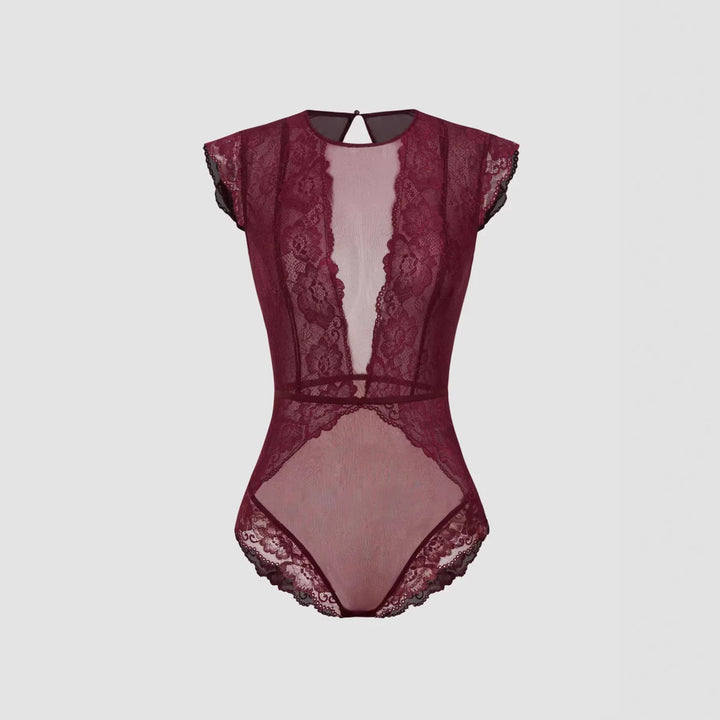 Damer Elegant Spidsbody med dyp V-hals og delikate volangdetaljer Skjora