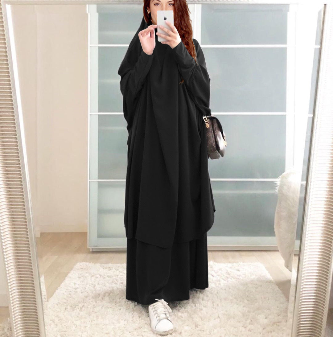 Dames Langermet Kaftan med Elegant Snitt og Bred Design Skjora
