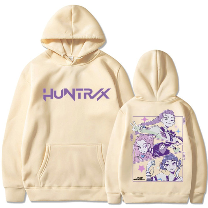 Dame het hoodie med kunstnerisk anime trykk Skjora