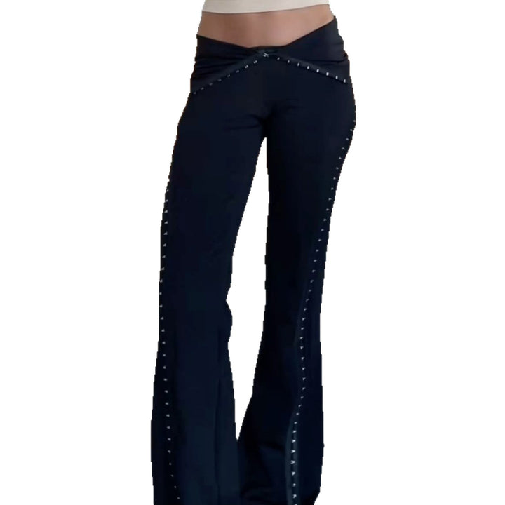 Damer Flared-Leggings med dekorative nagler Skjora
