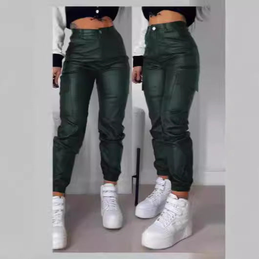 Dame fashion Cargo-bukser med elastisk linning og lommer Skjora