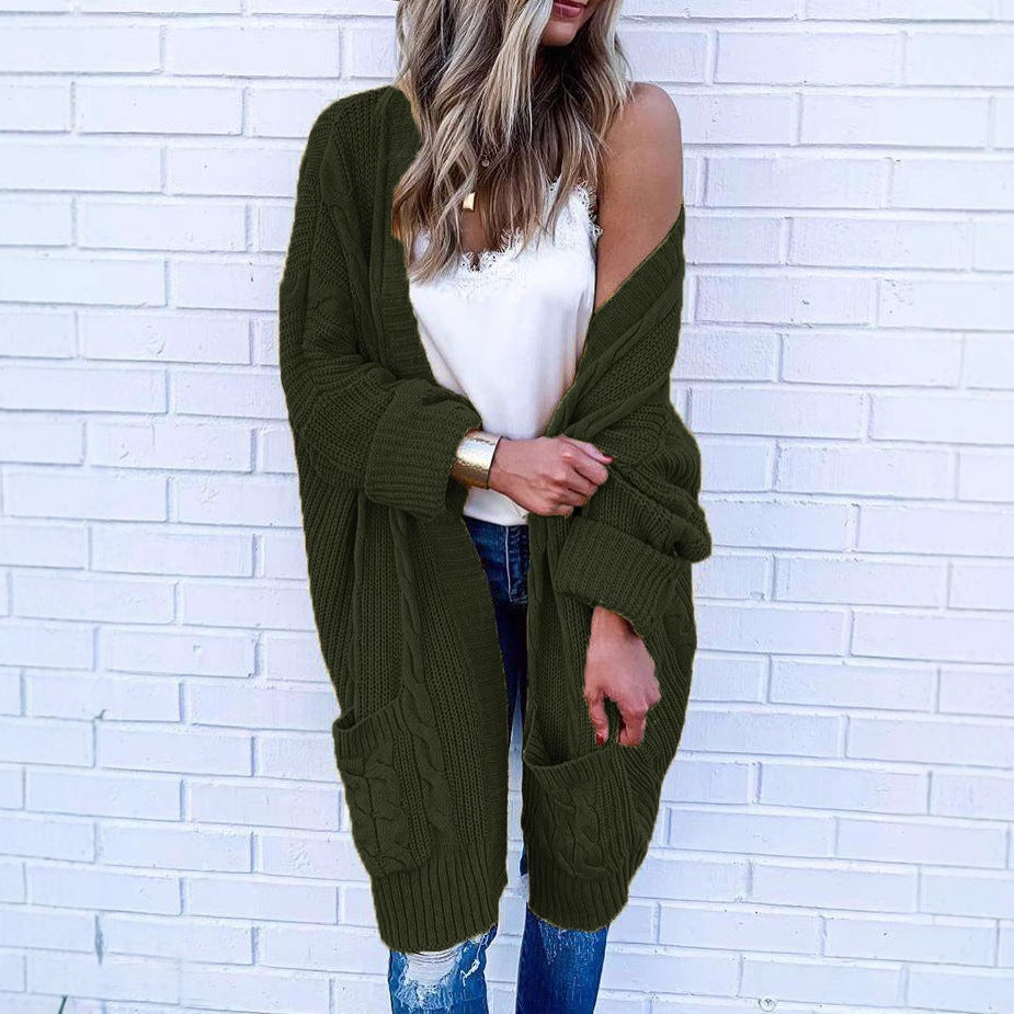 Dames cardigan i kabelstrikkdesign Skjora