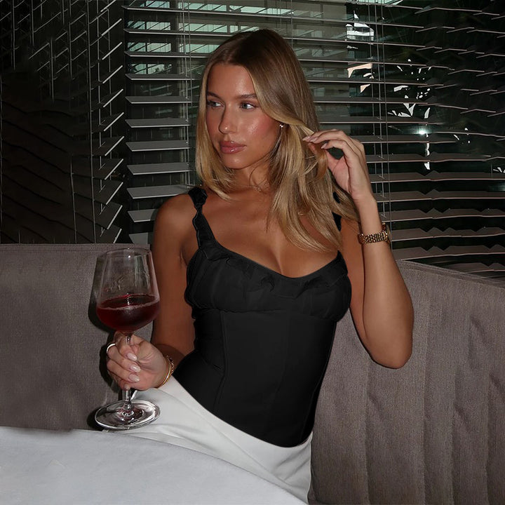 Dame elegant Korsett med volangdetaljer Skjora
