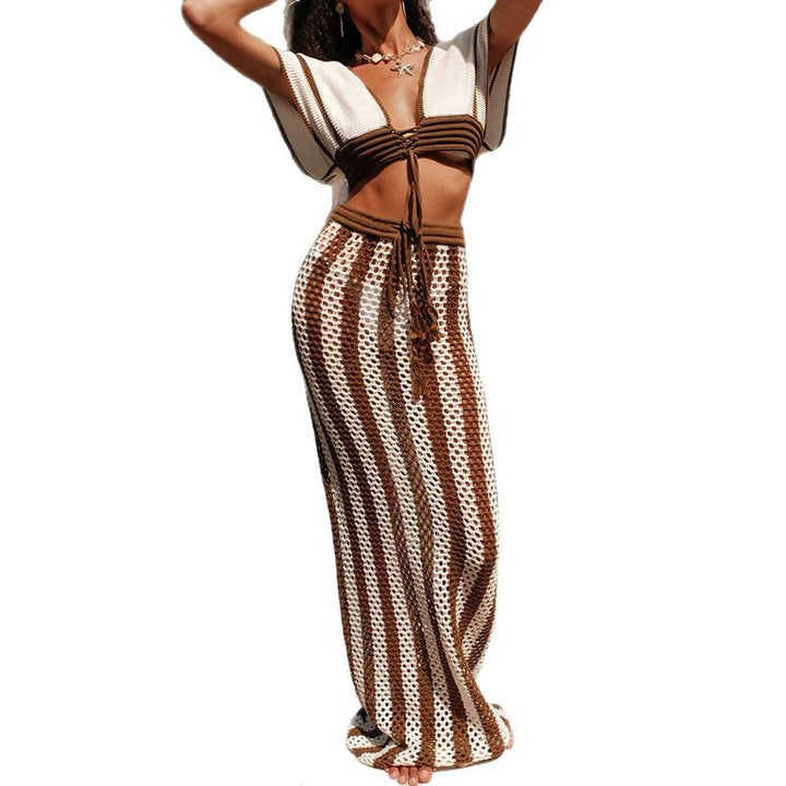 Damen Crop-Top und eleganter Palazzo-Hose Set Skjora
