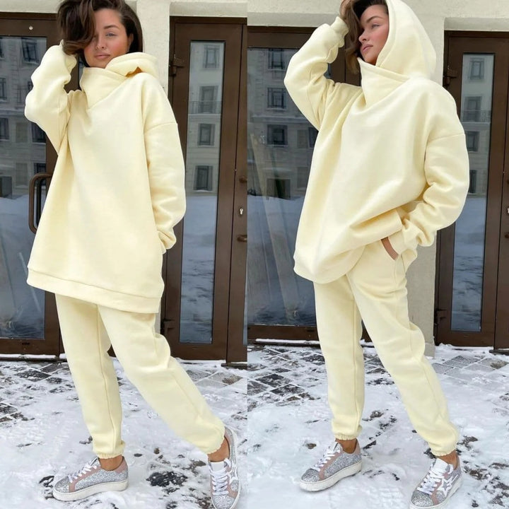 Dame Oversized Hettegenser og Joggebukse Sett Skjora