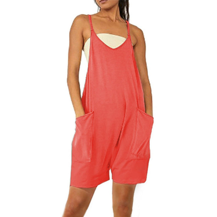 Damer Casual Jumpsuit med dyp utringning og praktiske lommer Skjora