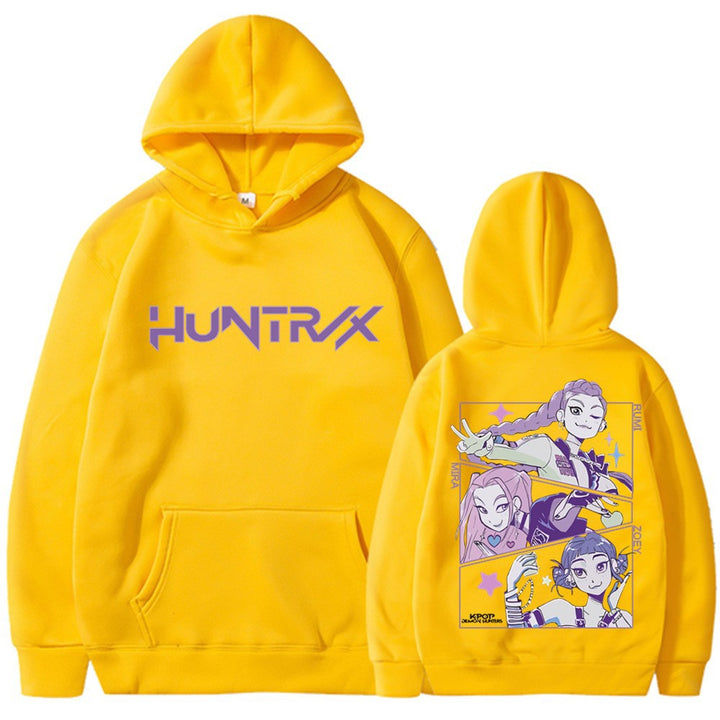 Dame het hoodie med kunstnerisk anime trykk Skjora