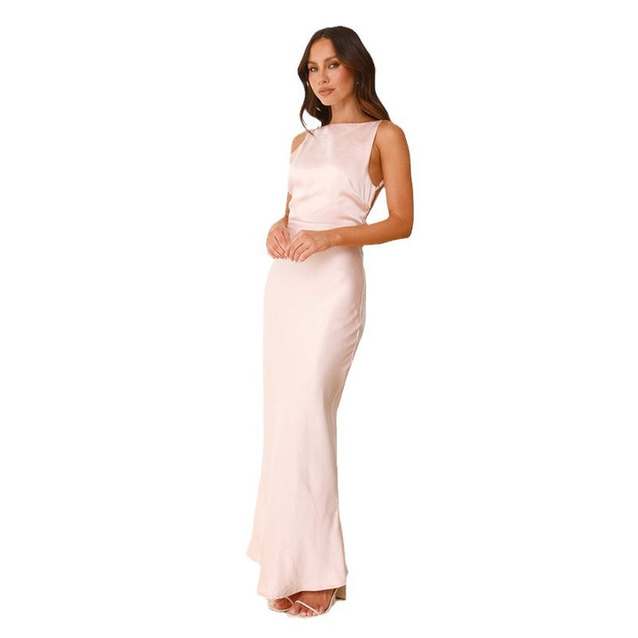 Damer Elegant Maxi Kjole med Slim Passform og Uten Ermer Design