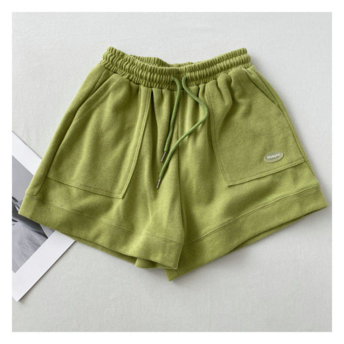 Kvinnenes casual joggeshorts med elastisk liv og praktiske sidelommer