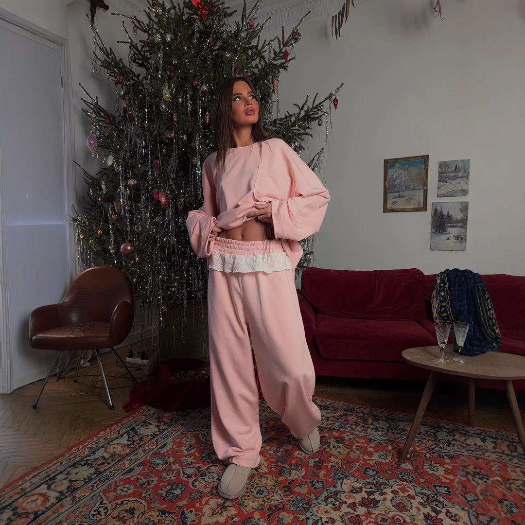 Kvinners oversized lounge-sett med mykt stoff og komfortabel passform Skjora