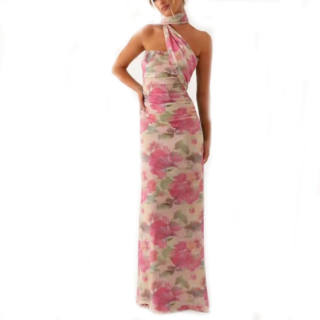 Women's Maxi Dress with Floral Design Skjora