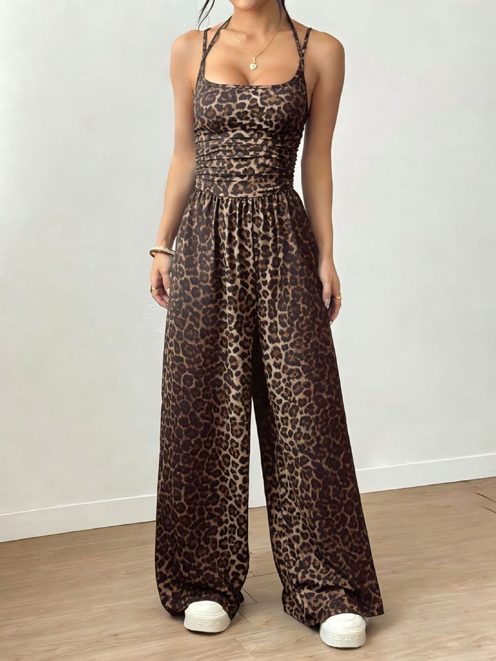 Dame Elegant Jumpsuit med vide ben og spaghetti-stropper Skjora