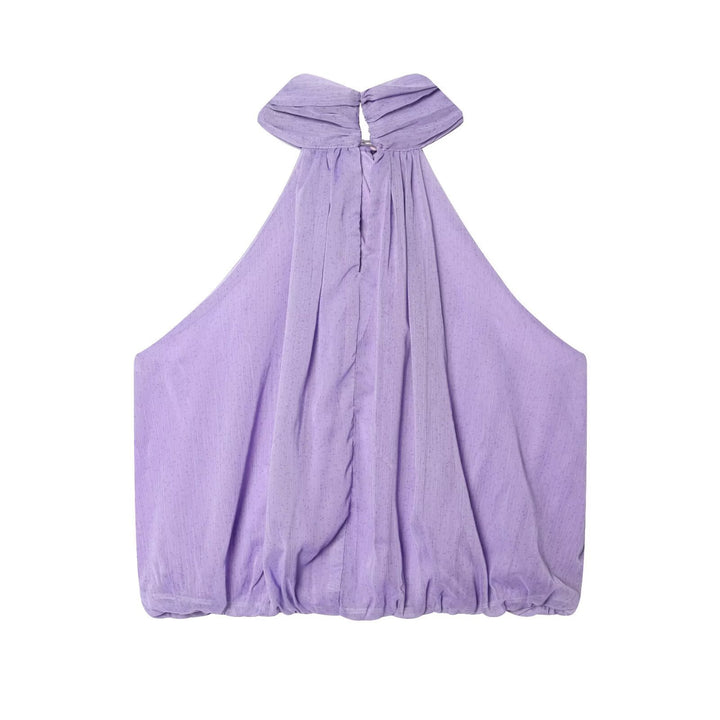 Dame ermangeløs halterneck med elegant drapering og trendy nøglehuludskæring Skjora