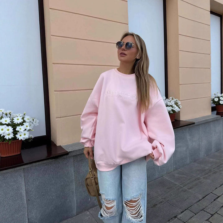 Damer Casual Oversized Genser Skjora