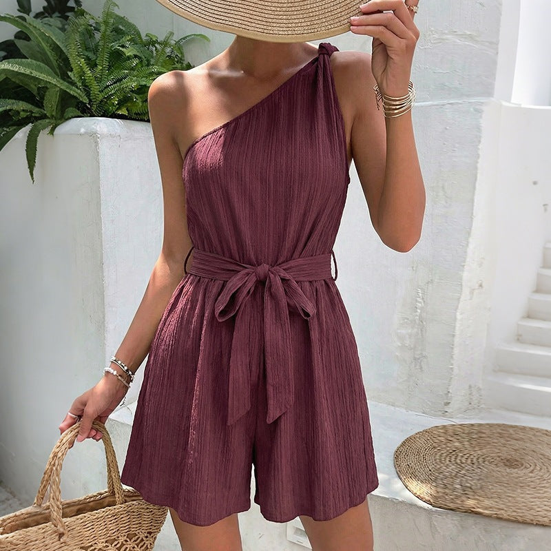 Women's One-Piece Jumpsuit with Fitted Belt and Flowing Cut Skjora