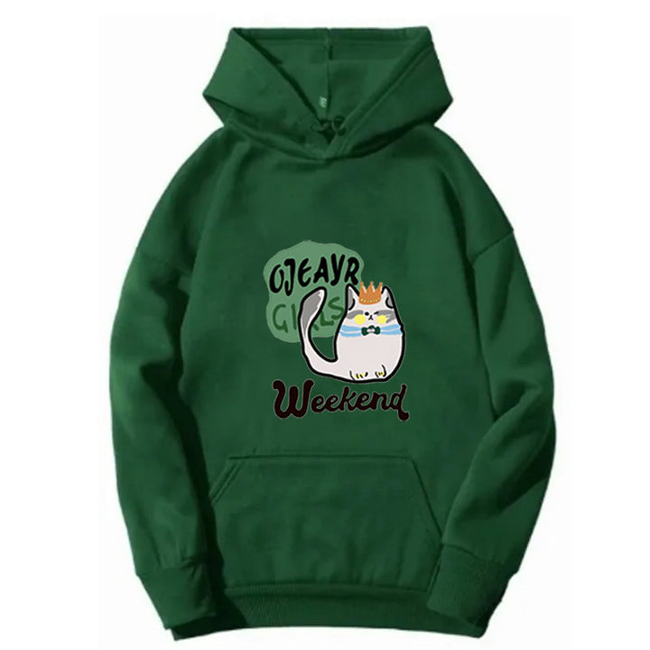 Damen Kapuzenpullover mit verspieltem Katzenmotiv Skjora