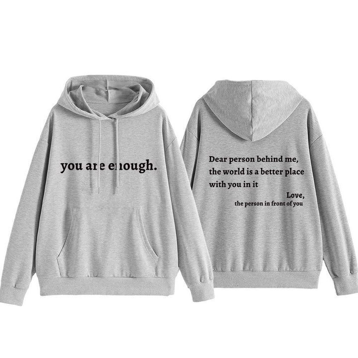 Women's hooded sweatshirt with motivational lettering and comfortable fit Skjora